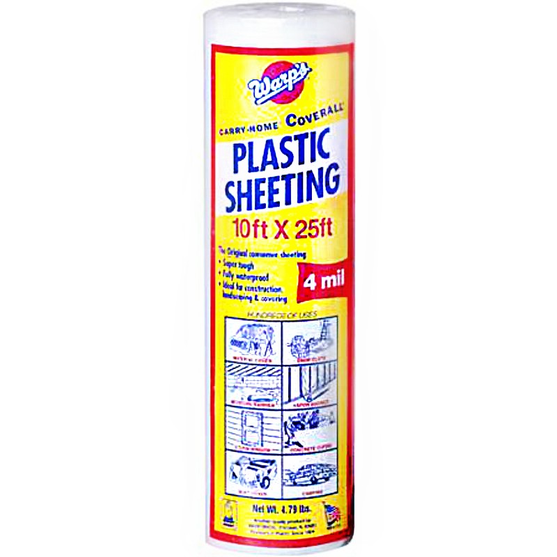 Buy the Warp Bros 124CH10 Clear Plastic Sheeting, 10' x 25' x 4 mil at