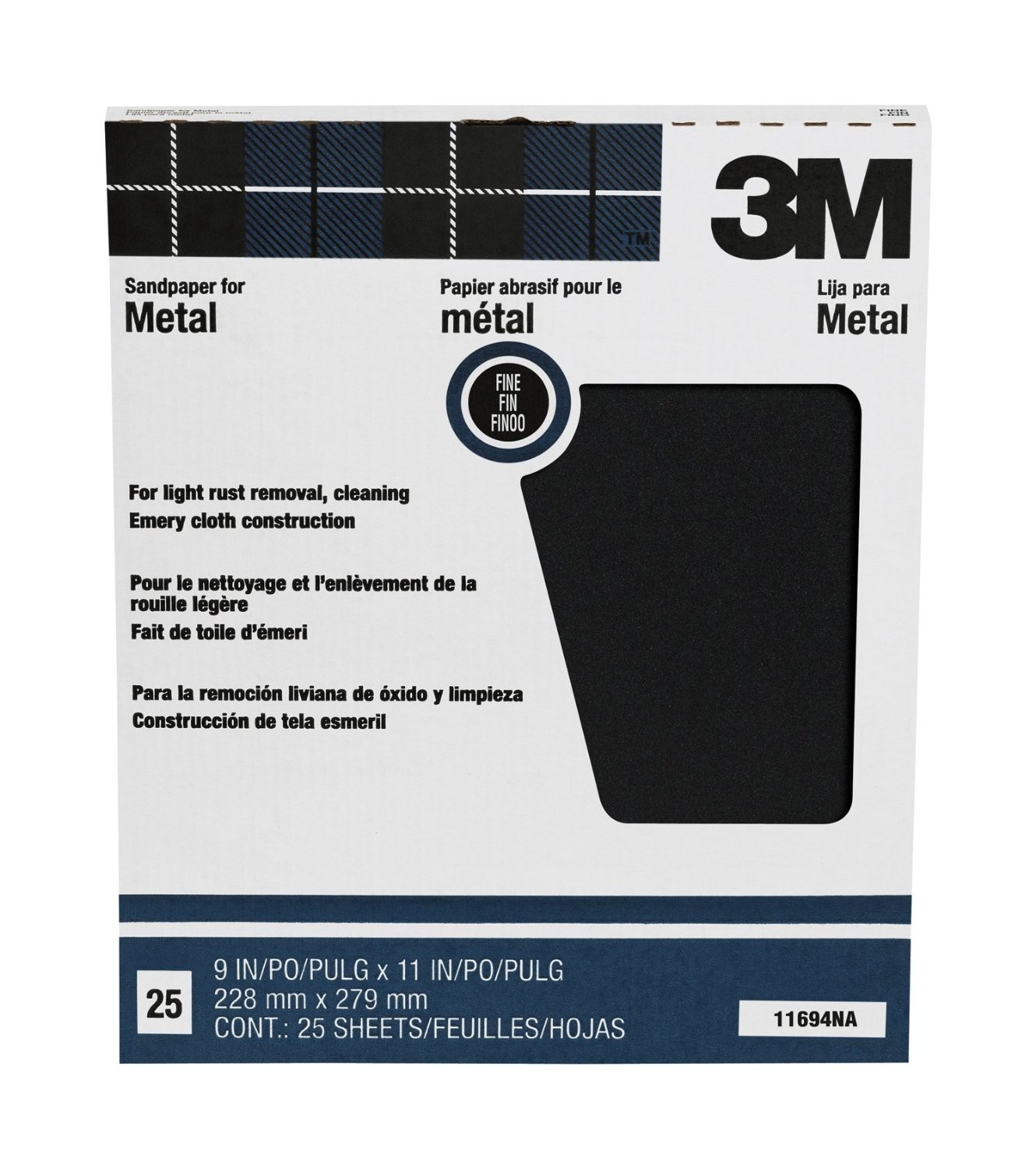 Buy the 3M 051111116944 Emery Cloth, Fine Grit 9" x 11" Hardware World