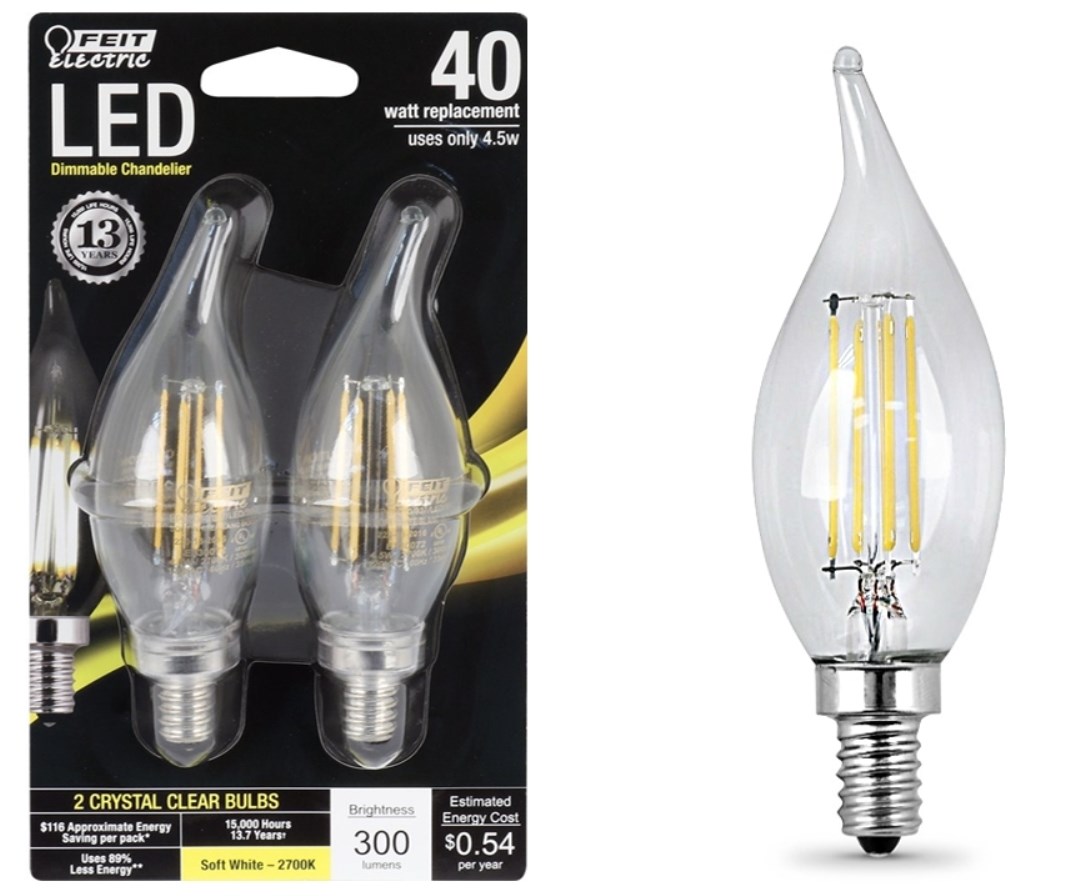 Buy the Feit Electric BPCFC40/827/LED LED Flame Tip Chandelier Bulb