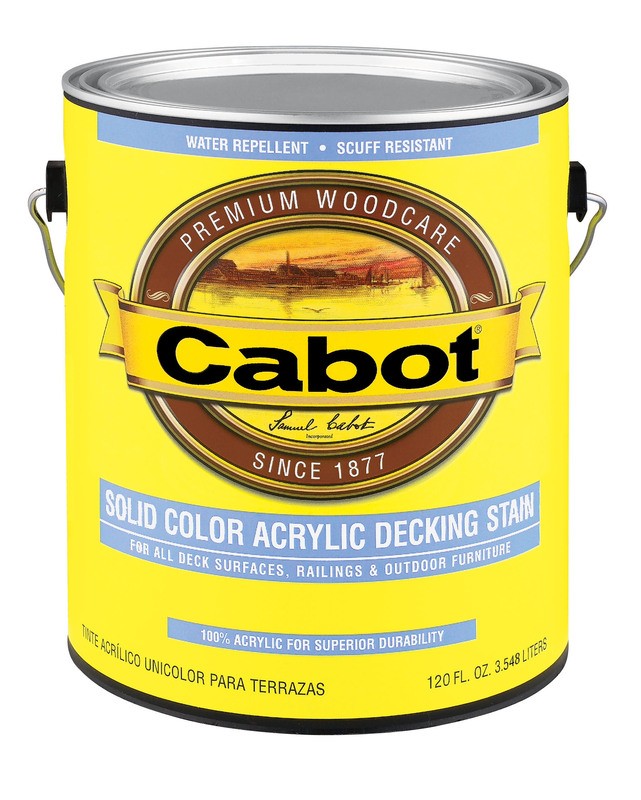 Buy the Cabot 011812 Deck Stain, Solid Color Acrylic White Gallon