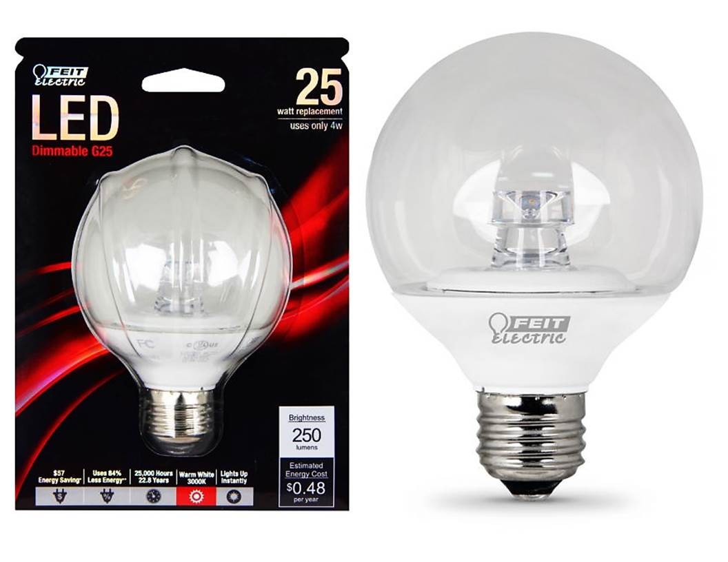 Buy the Feit Elec. BPG25/LED/RP Globe LED Dimmable Light Bulb