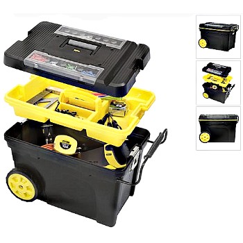 Black/Yellow Professional Mobile Tool Chest, 16 x 24 x 15 inches