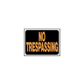 No Trespassing Sign, Plastic 9 x 12 inch