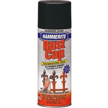 Rust Cap Hammerite Hammered Metal Finish,  Black ~ 12 oz Spray Cans