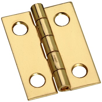 Solid Brass Narrow Hinge, Polished ~ 1" x 3/4"