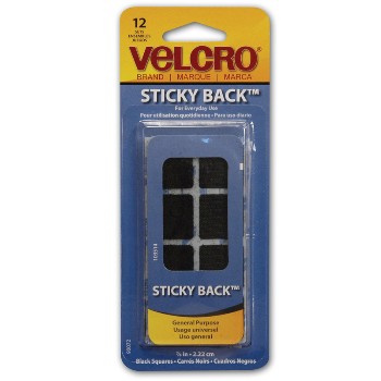 Velcro Square Black, 7 /8 inches