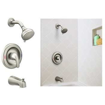 Adler Posi-Temp Tub/Shower Faucet,  Brushed Nickel ~ One Handle