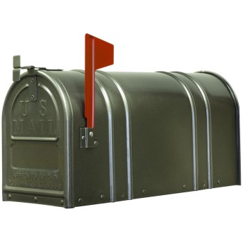 Post Mount Mailbox, Large ~ Gunmetal Silver