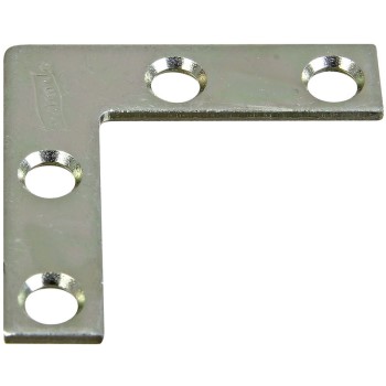 Series 117 Flat Corner Braces, Zinc ~ 1-1/2" x 3/8"