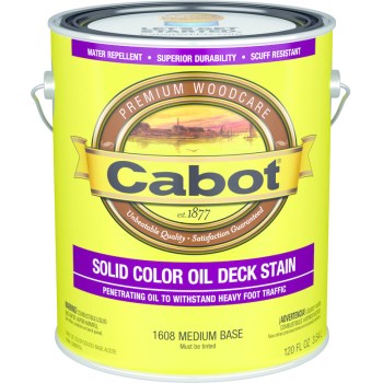 Solid Color Oil Decking Stain, Medium Base ~ Gallon