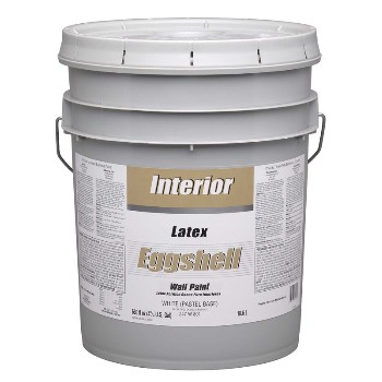 Interior Latex Paint, Eggshell White/Base ~ 5 Gallons