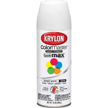 Spray Paint, Bright White Satin ~ 12oz Cans