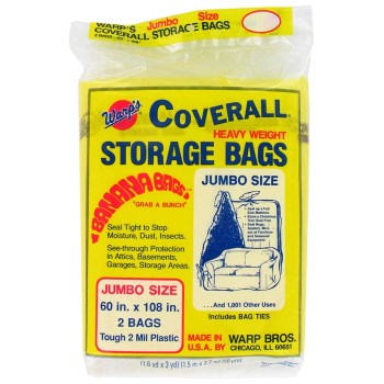 Jumbo-Sized Storage Bags, Yellow ~  60" W x 108" L x 2 Mil