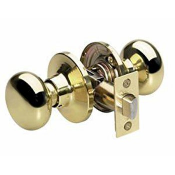 Biscuit Design Passage Lock, Polished Brass