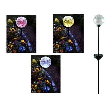 Solar Stake Light w/LED Color Changing  Ball 