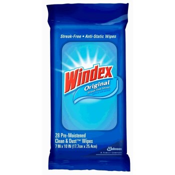 Windex Pre-Moistened Wipes ~ 7" x 10"