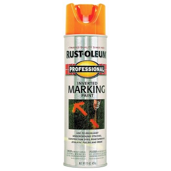 Inverted Tip Marking Paint, Fluorescent Orange ~ 15 oz Cans