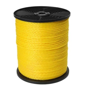 Hollow Braided Polypropylene Rope, Yellow  ~  1/2" x 300 Ft