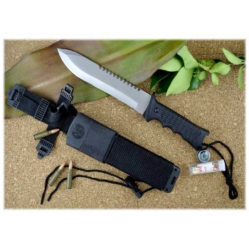Fury 74412 Recon Survival Knife, Aluminum Handle, Survival Kit, Plain