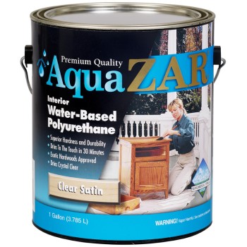 Aqua ZAR Interior Water-Based Polyurethane Stain,  Clear Satin  ~ Gallon