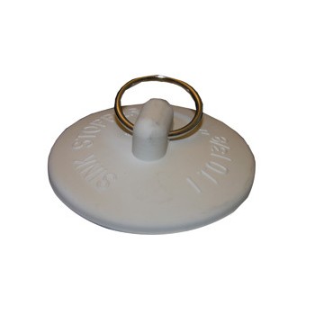 Fits-All Sink Stopper, White - 1" to 1 3/8"