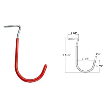 Curved Drive Storage Hook, Red ~ 2 1/2"