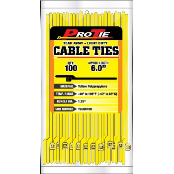 Cable Ties ~ 100 Per Pack - 6"