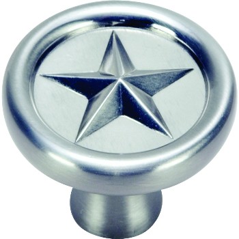 Texas Star Cabinet Knob, Satin Nickel