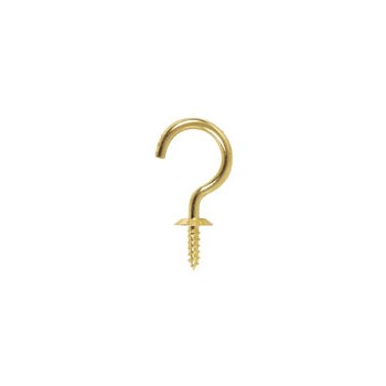 Cup Hook, Brass 1 inch 5 Pack 