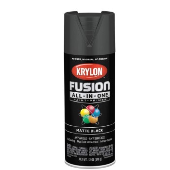 Fusion All-In-One Paint + Primer,  Black Matte ~ 12 oz Aerosol
