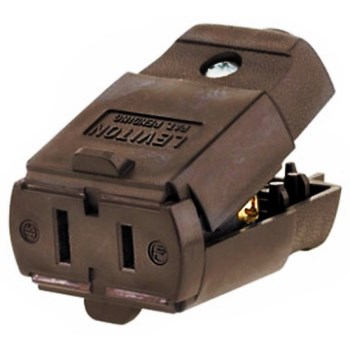 Polarized Light Duty Clamptite Connector, Brown ~ 15 Amp