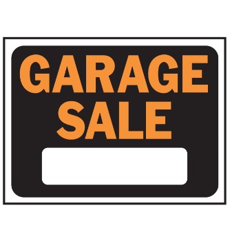 Garage Sale Sign, Plastic 9 x 12 inch
