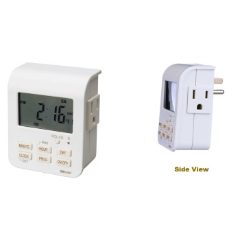 Woods Brand Indoor 7-Day Digital Timer,   3-Conductor 2-Outlet