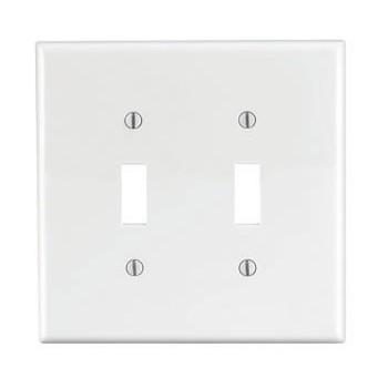Two-Toggle Switch Plate - ~ White