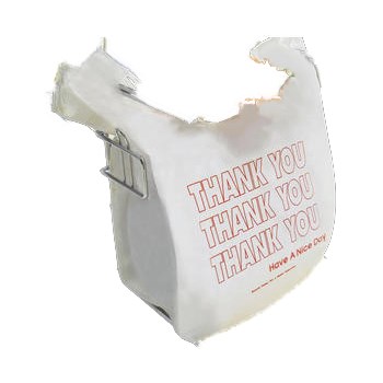Plastic Shopping Bag,  White w/"Thank You" Printing ~ 11-1/2" x 6-1/2" x 22"