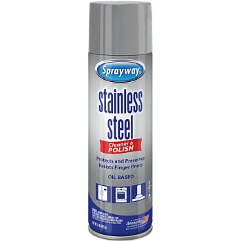 Sprayway Stainless Steel Cleaner, Oil-Based ~ 15 oz Aerosol
