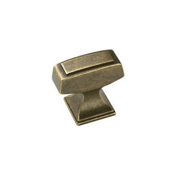 Knob - Weathered Brass Finish - 1.25 inch