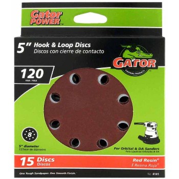 Hook & Loop Sanding Disc, 120 Fine Grit ~ 5" 