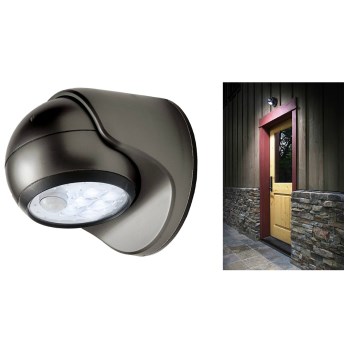 Wireless Motion Activated 6 LED Porch Light, Charcoal Finish ~ Approx 5-1/2" x 5-1/2" x 5-1/2"