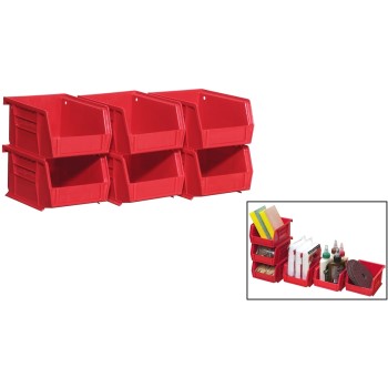 Storage Bins, Red  ~ Set of 6 