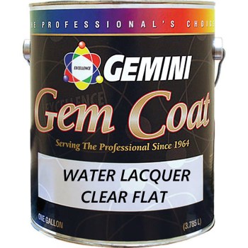 Gemini Gem Coat Water Lacquer,   Clear Flat ~ Gallon