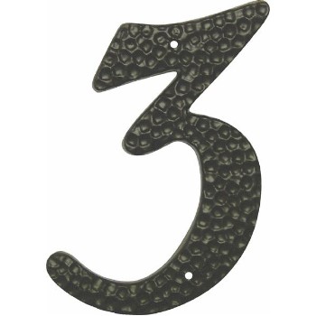 Black House Number - # Three  - 3-3/4" 