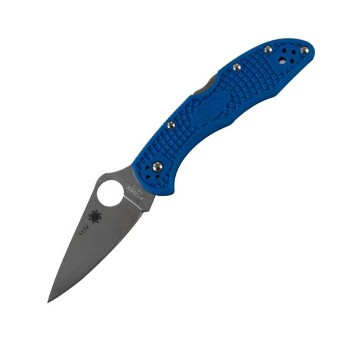 Delica 4, Blue FRN Handle, Drop-Point Plain w/Clip