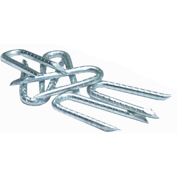 Barbed Fence Staples, Bright, 5 Lb Pail ~ 1 - 1/4" 
