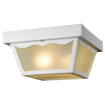 Outdoor Ceiling Light Fixture, White ~ 9-1/4 x 5"