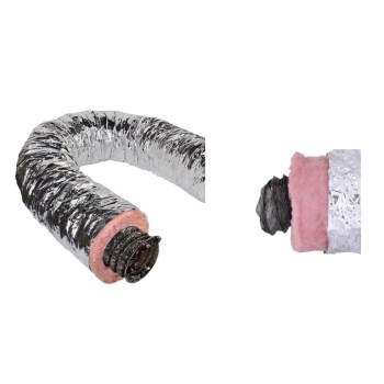 Master Flow Brand Insulated Flexible Duct,  R6 Silver Jacket ~ 8" x 25 Ft