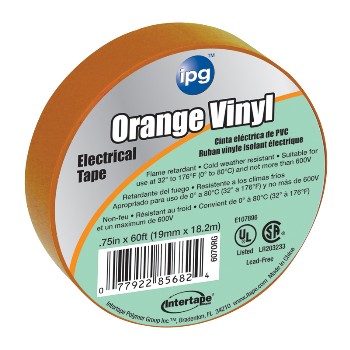 Electrical Tape, Orange 3/4 inch x 60 ft