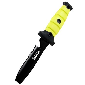 Bullseye Diver Knife, Yellow Rubber Hdle, Black Blade, Combo