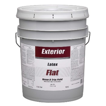 Exterior Latex Paint, Flat White ~ 5 Gallon