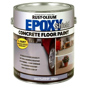 Concrete Floor Paint, Battleship Gray Satin ~ Gallon